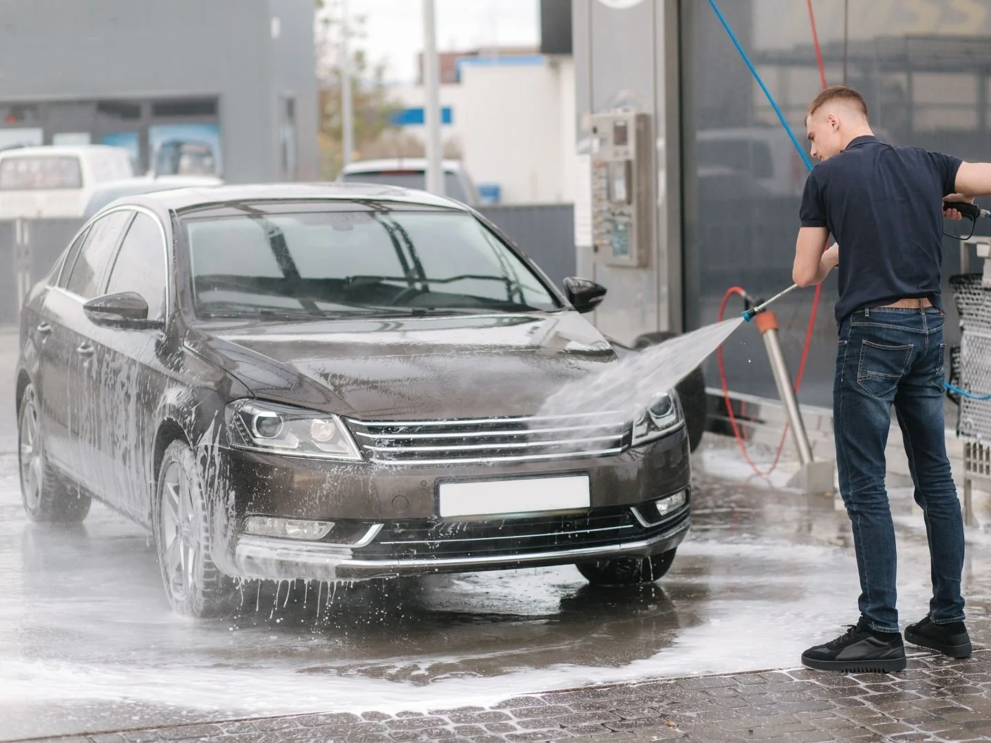 Professional exterior car wash