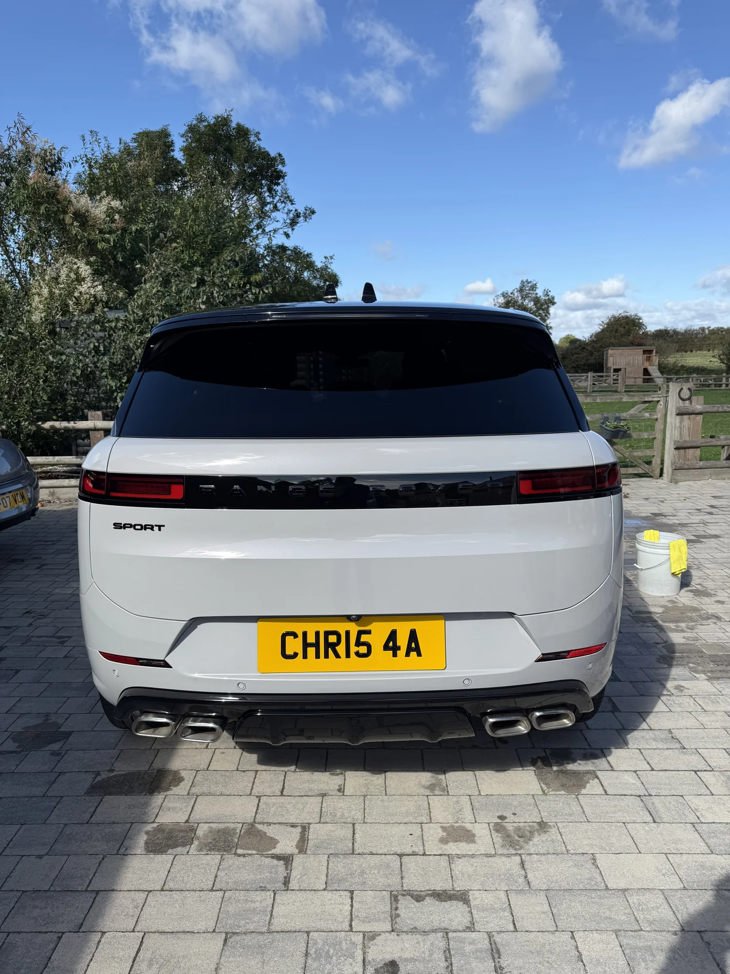 White Range Rover after exterior cleaning